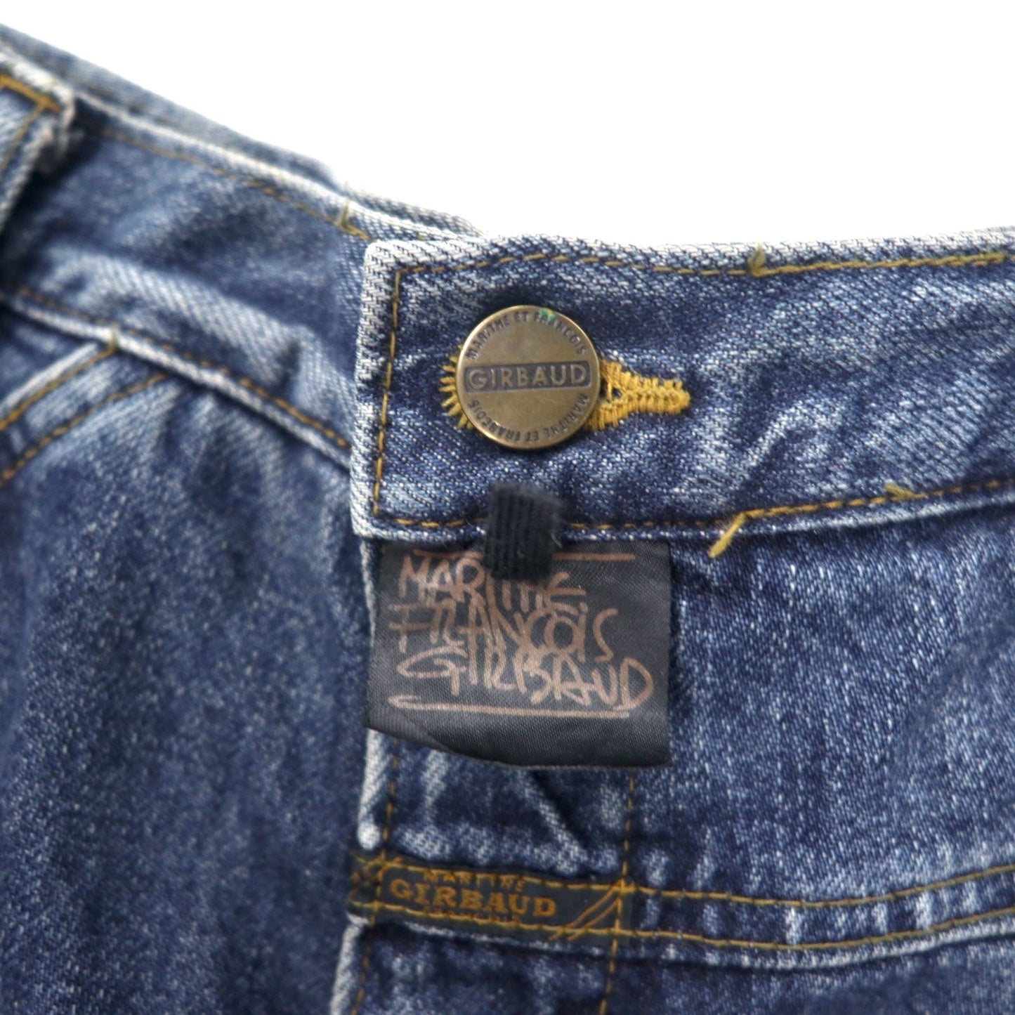 MARITHE FRANCOIS GIRBAUD Baggy Tapered Denim Pants, Size S, Blue, Cotton, Zipper Fly, Made in Japan