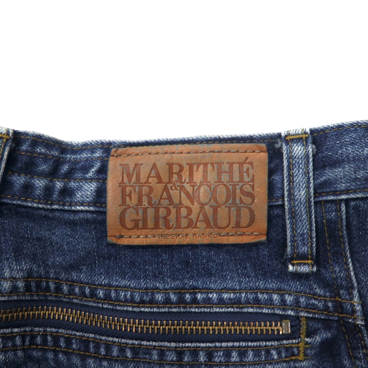 MARITHE FRANCOIS GIRBAUD Baggy Tapered Denim Pants, Size S, Blue, Cotton, Zipper Fly, Made in Japan