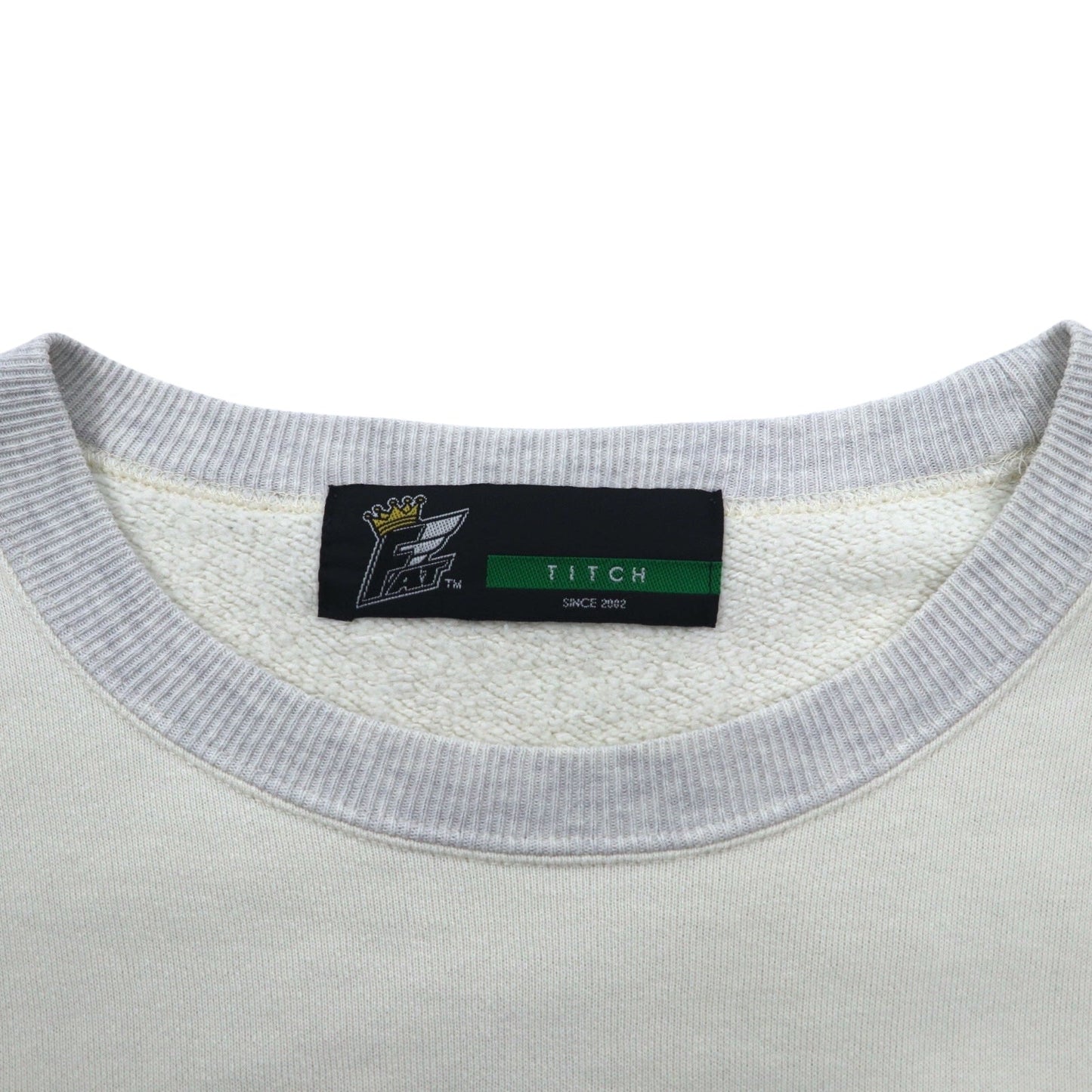 FAT Crew Neck Sweatshirt, Size M, Off-White and Gray, USARMY, Flap Pocket