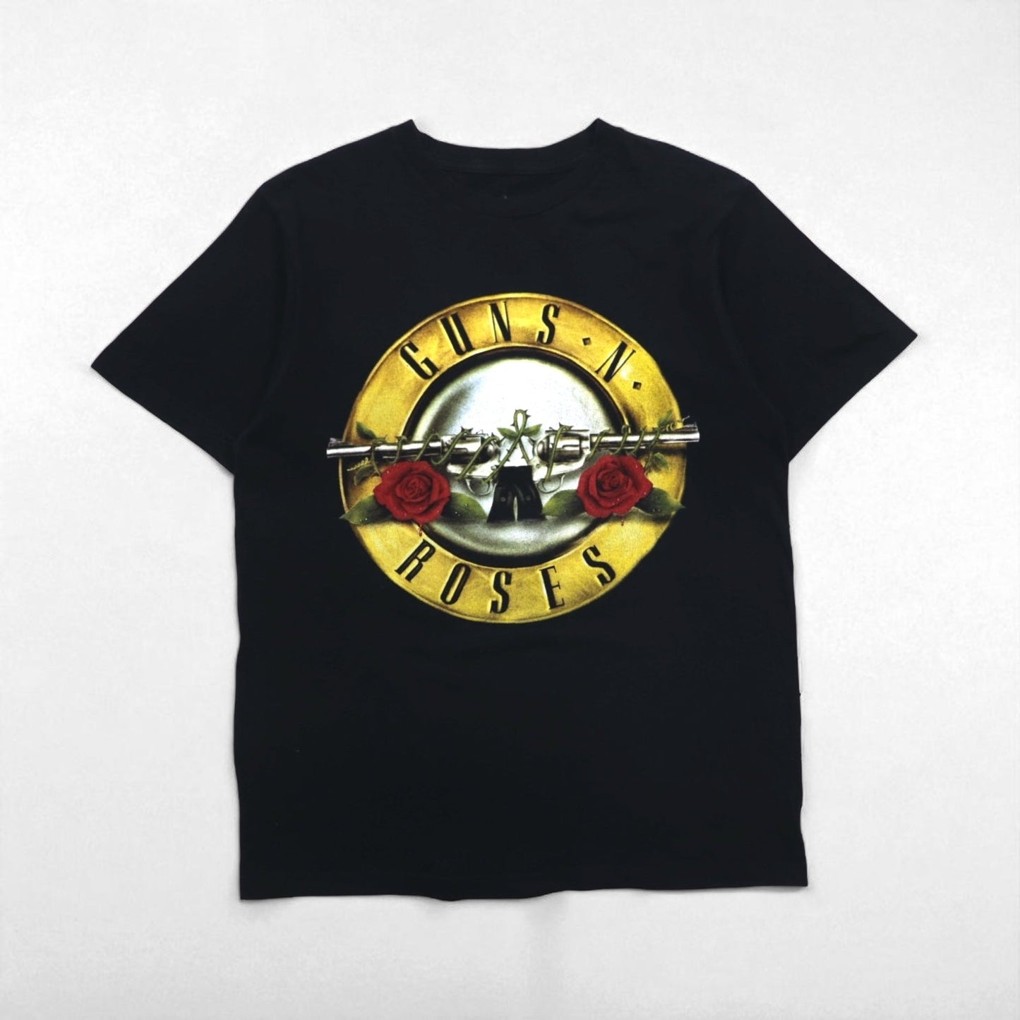 GUNS N' ROSES Made in Europe Rock Band T-Shirt, Size M, Black, Cotton, Double-Sided Print, Cool Tee