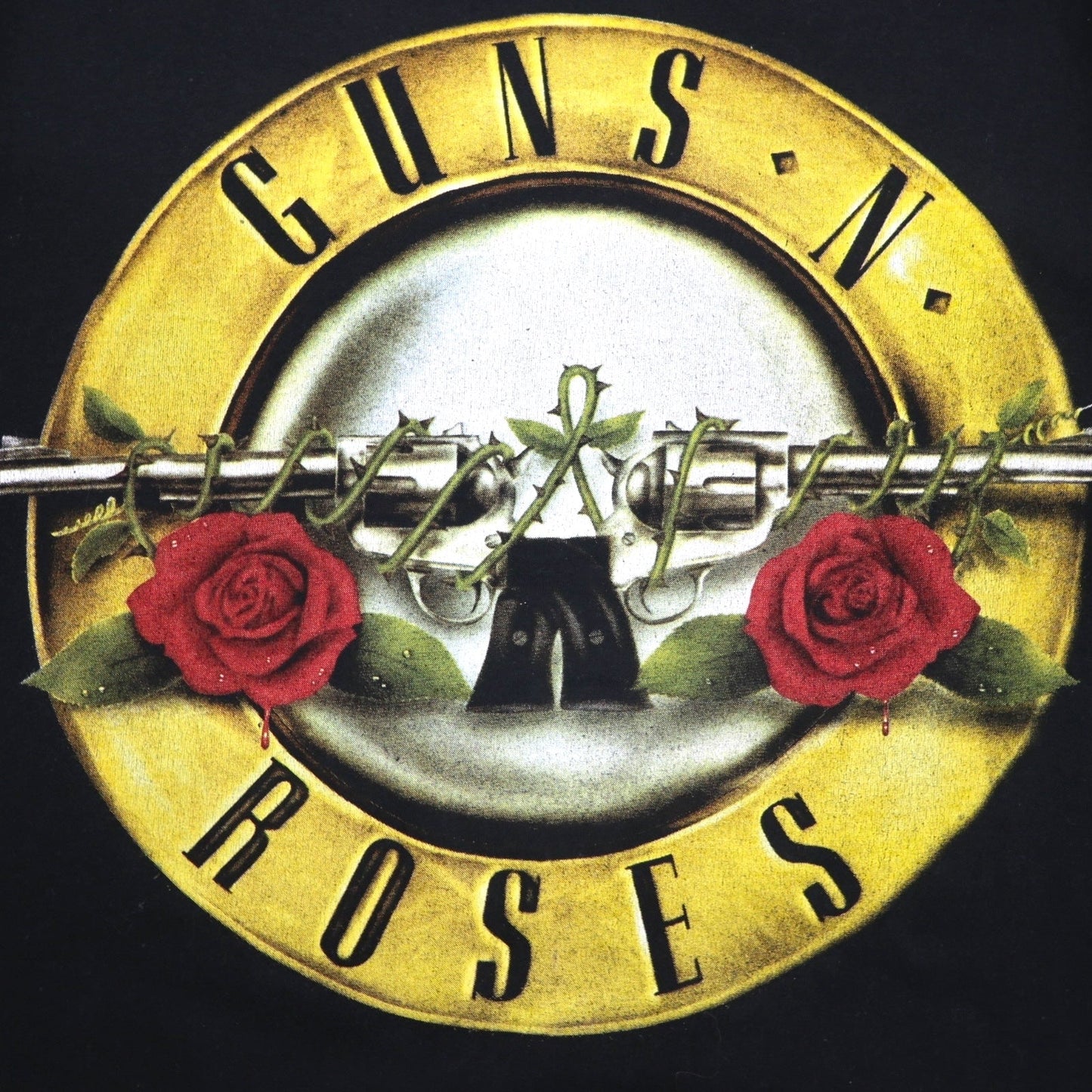 GUNS N' ROSES Made in Europe Rock Band T-Shirt, Size M, Black, Cotton, Double-Sided Print, Cool Tee