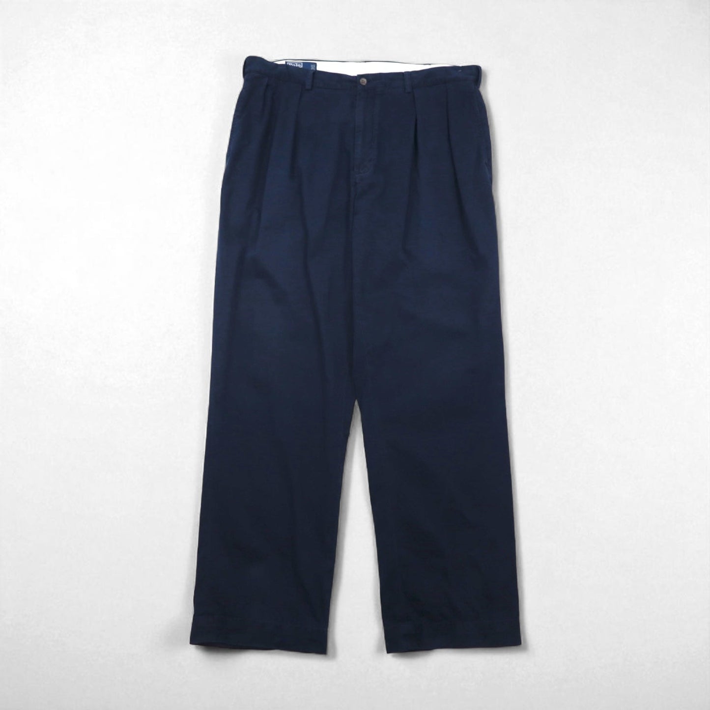Polo Ralph Lauren 90年代  ポロチノ ２タック ワイド チノパンツ XL ネイビー ANDREW PANT