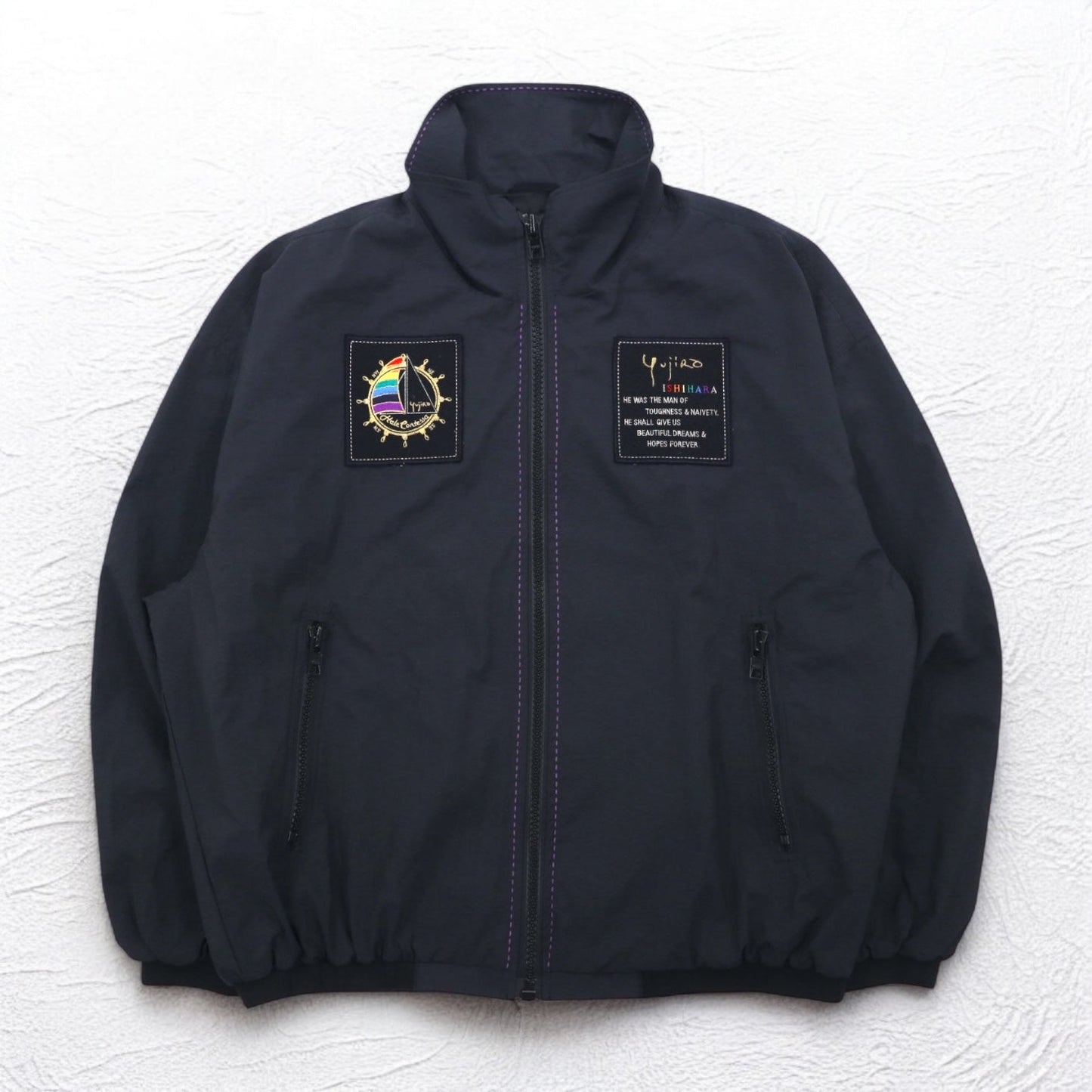 YUJIRO ISHIHARA Nylon Jacket, Size L, Black, Official Item of the Yujiro Ishihara Memorial Museum, Made in Japan