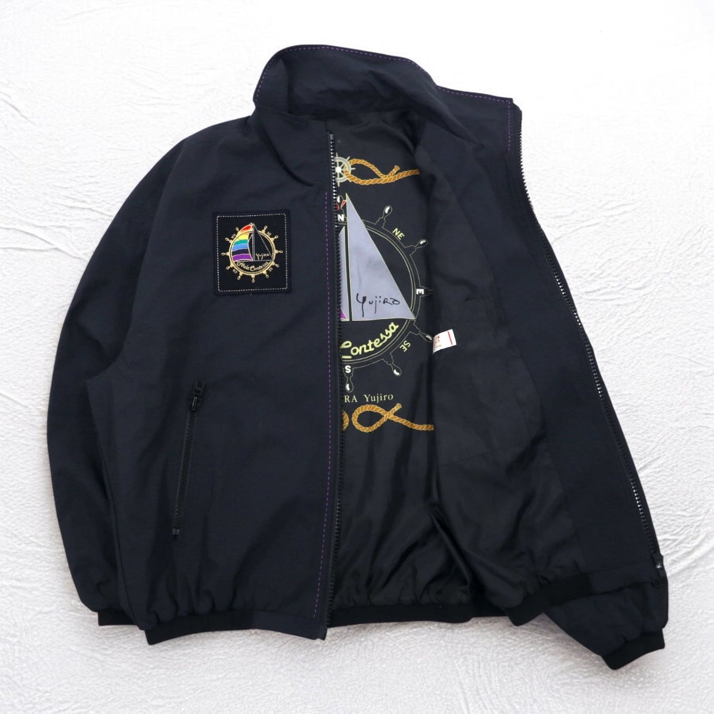 YUJIRO ISHIHARA Nylon Jacket, Size L, Black, Official Item of the Yujiro Ishihara Memorial Museum, Made in Japan
