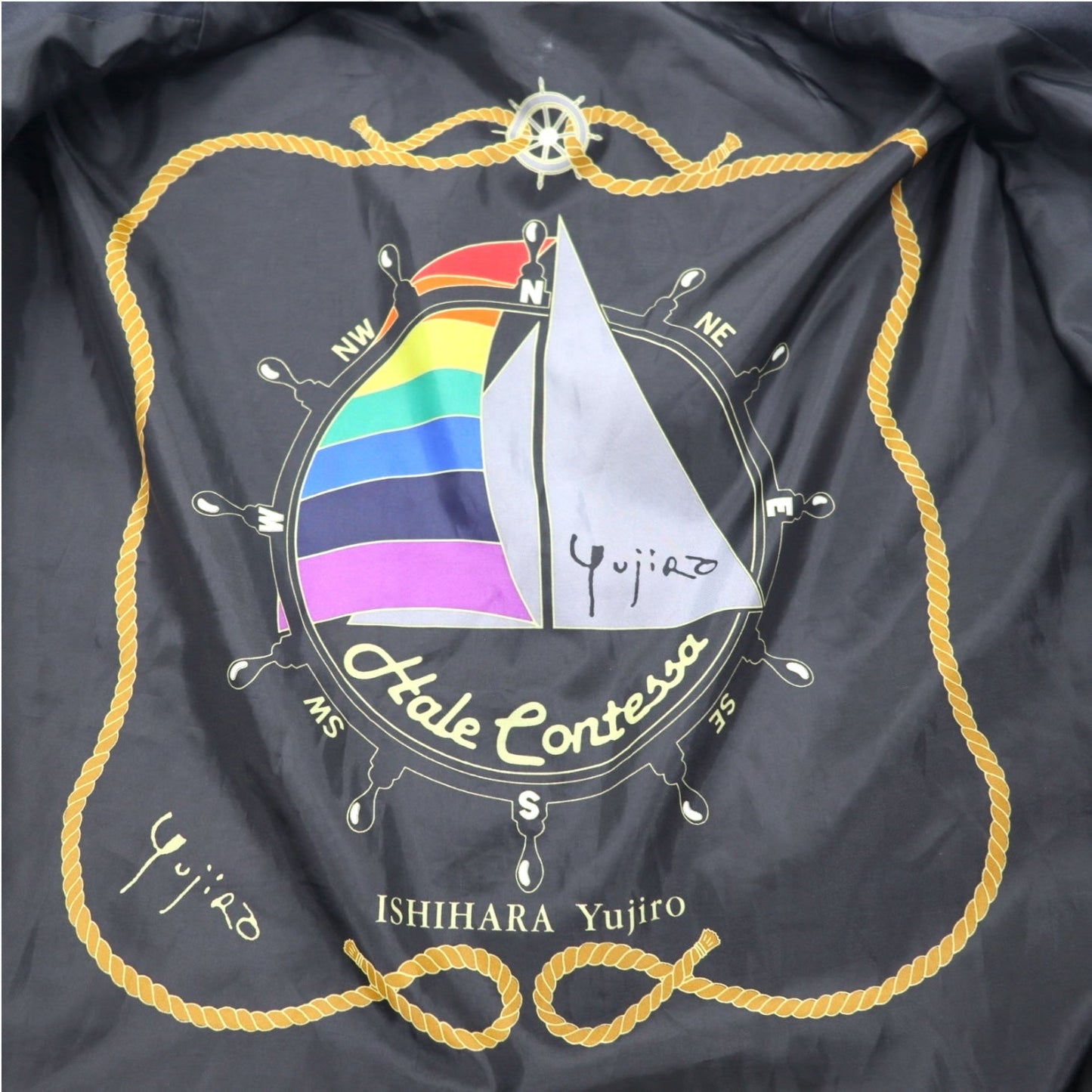 YUJIRO ISHIHARA Nylon Jacket, Size L, Black, Official Item of the Yujiro Ishihara Memorial Museum, Made in Japan