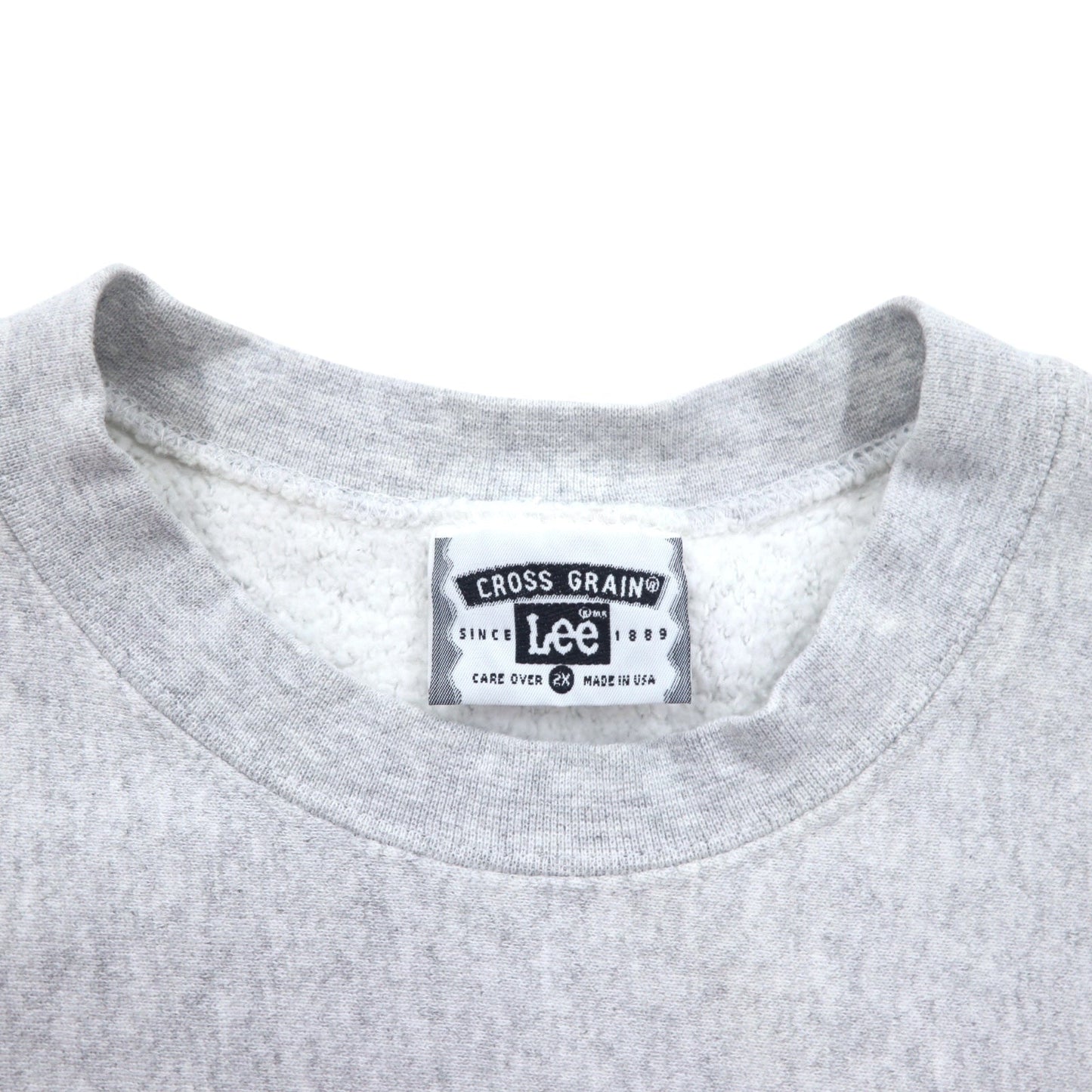 Lee CROSS GRAIN 90s USA Made Reverse Weave Sweatshirt, Size 2XL, Gray Cotton, MELLIN One-Point Design