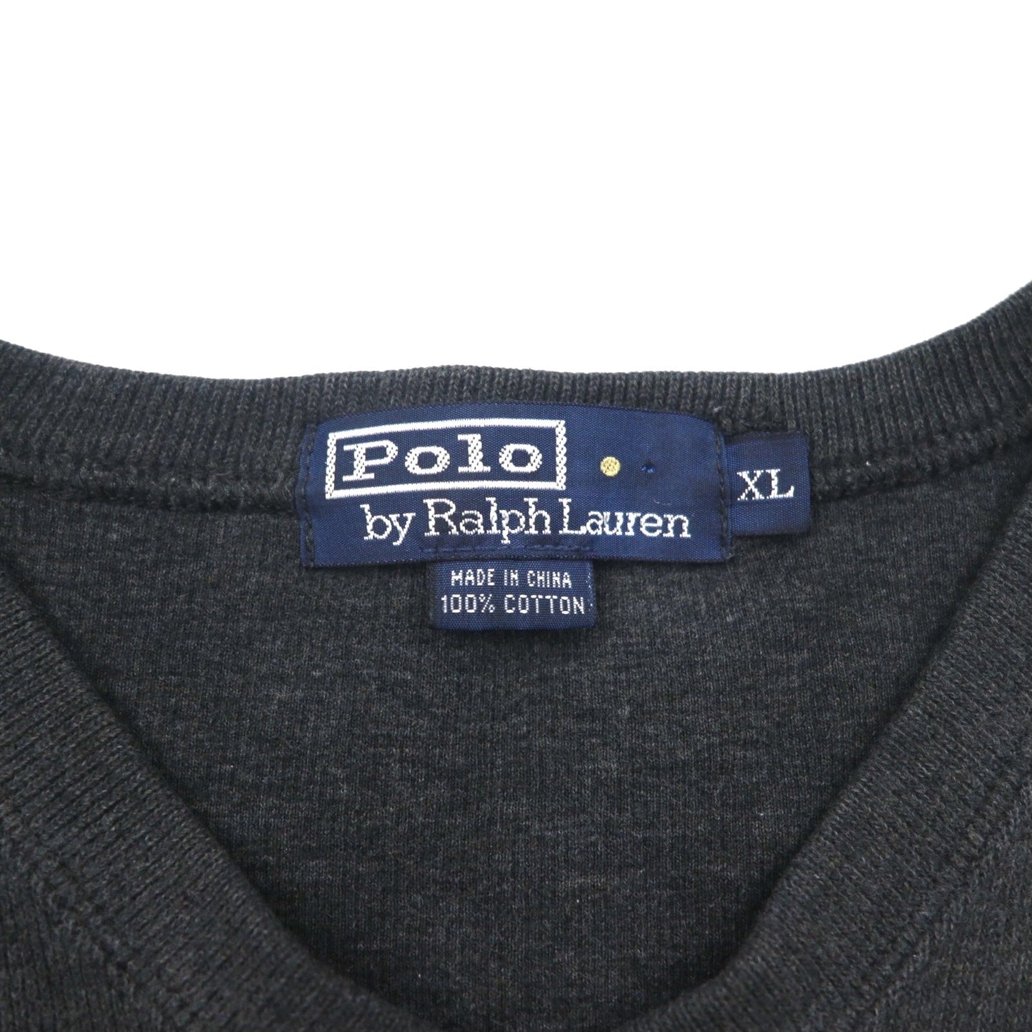 Polo Ralph Lauren 90年代 Vネック スウェット トレーナー XL グレー コットン