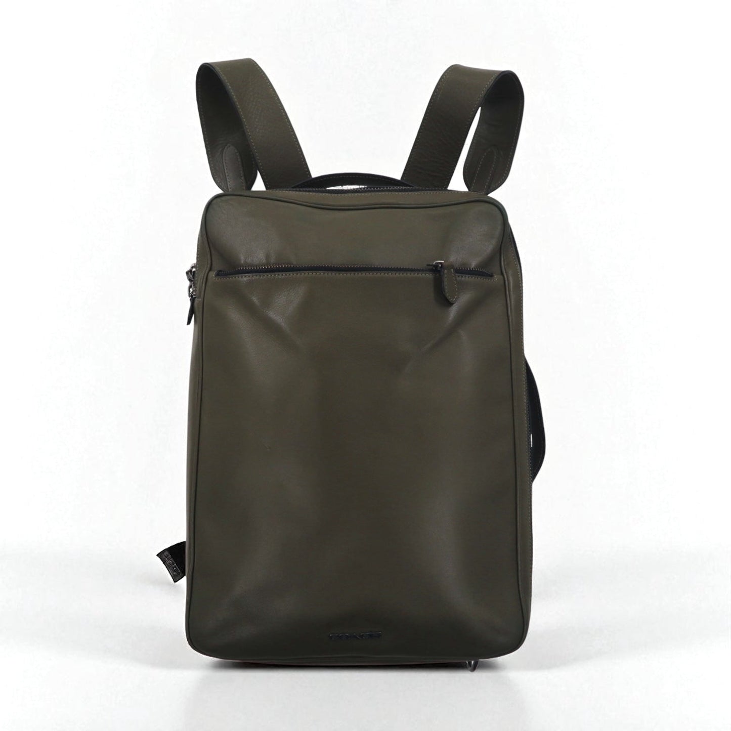COACH Graham Convertible 3-Way Backpack with Briefcase in Khaki Smooth Calfskin Leather (C6877)