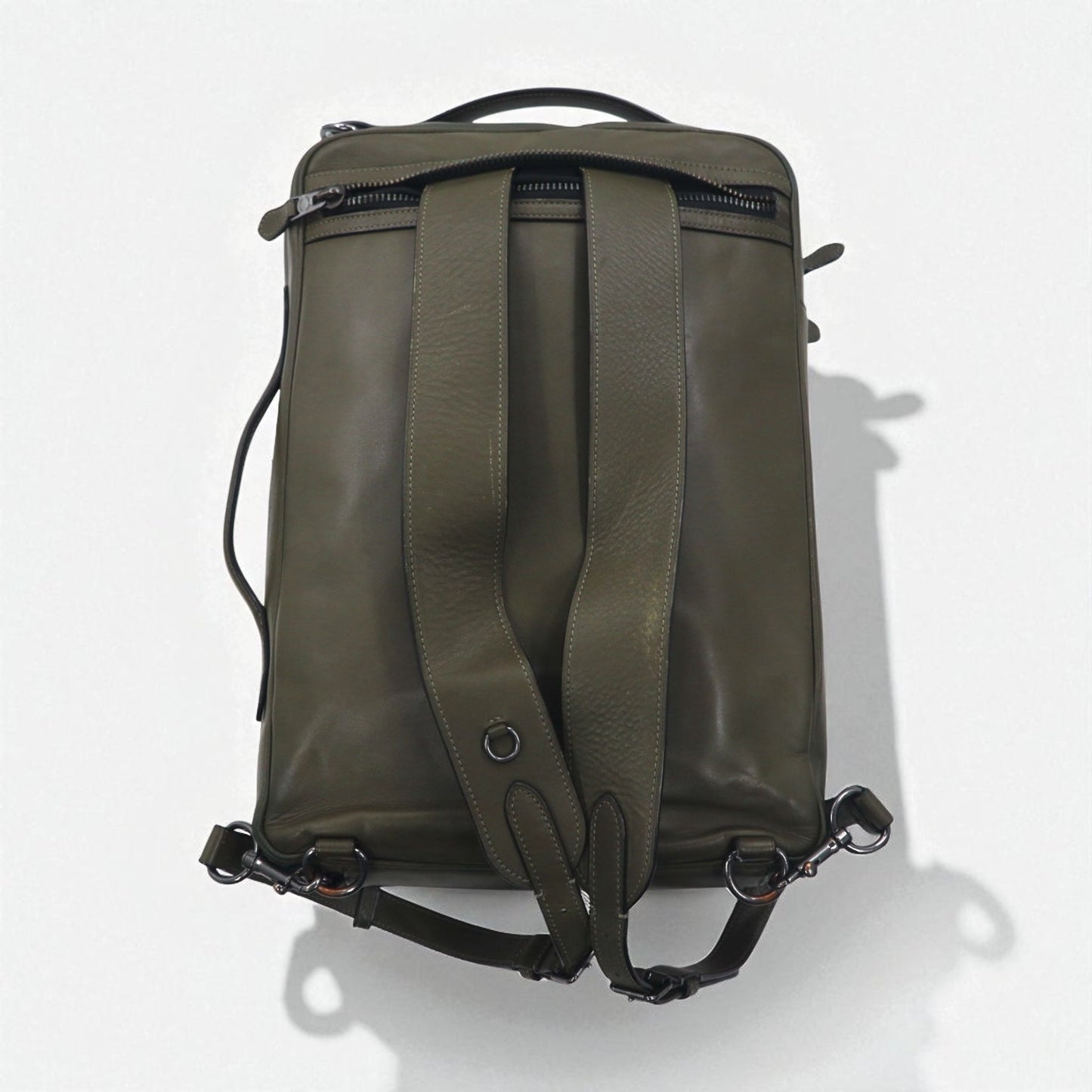 COACH Graham Convertible 3-Way Backpack with Briefcase in Khaki Smooth Calfskin Leather (C6877)