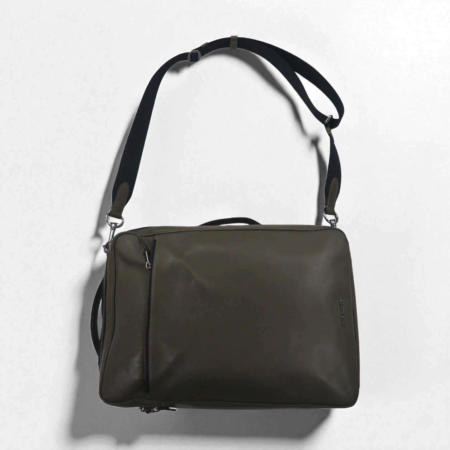 COACH Graham Convertible 3-Way Backpack with Briefcase in Khaki Smooth Calfskin Leather (C6877)