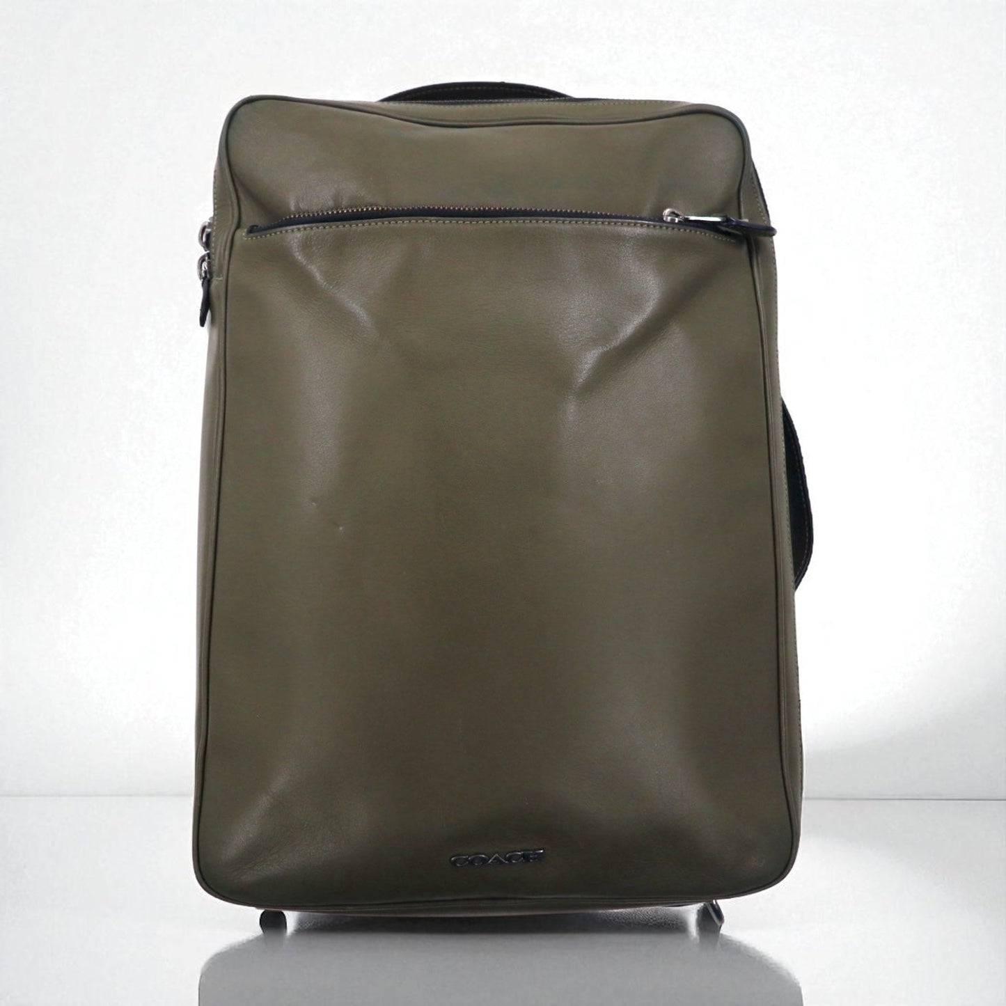 COACH Graham Convertible 3-Way Backpack with Briefcase in Khaki Smooth Calfskin Leather (C6877)