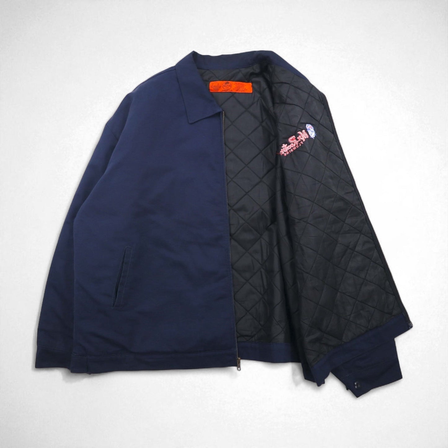 RED KAP ワークジャケット ジップアップブルゾン XL ネイビー JT22NV Mr. Rooter ワンポイント刺繍