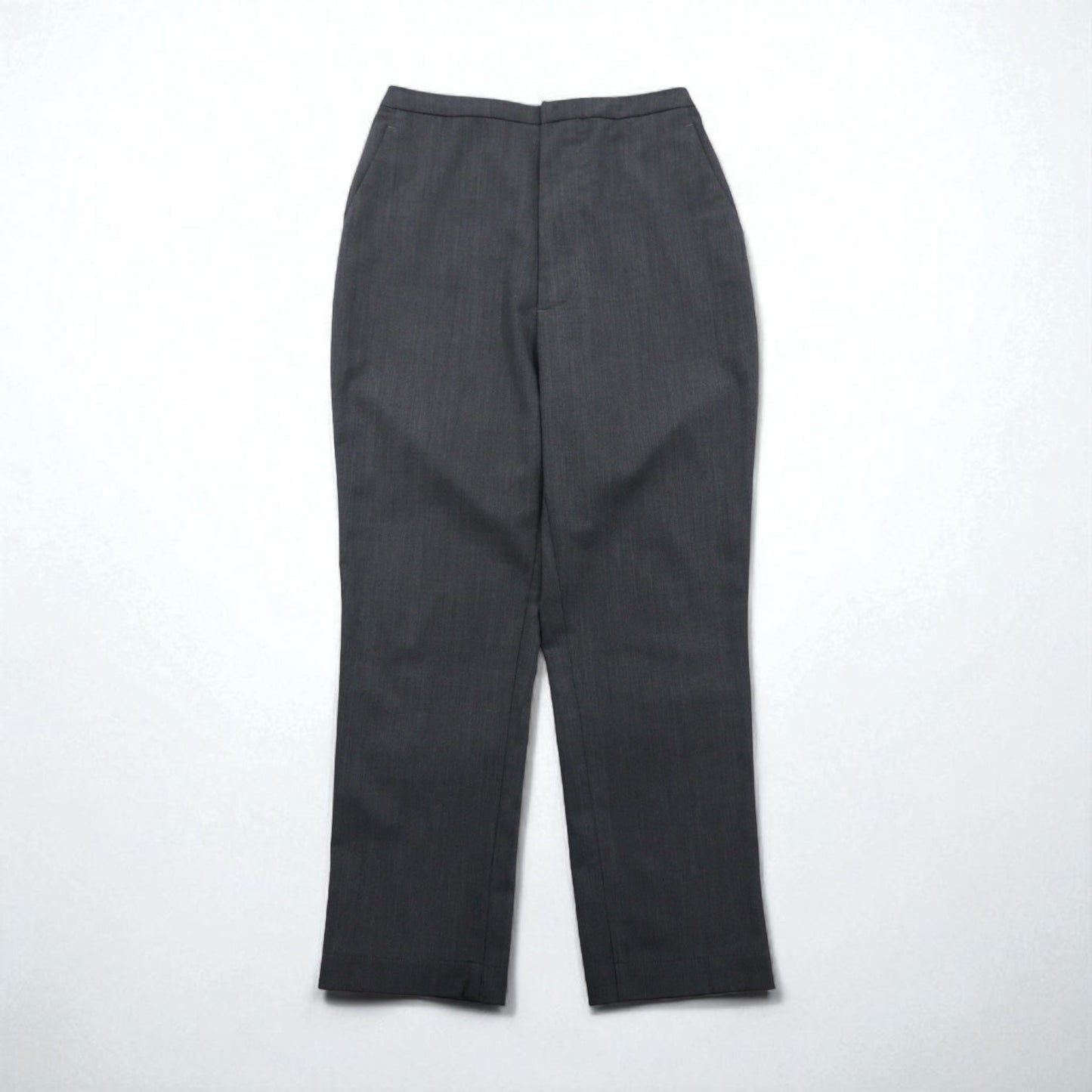 BASISBROEK ベルギー製 イージー スラックスパンツ M グレー ポリエステル ストレッチ