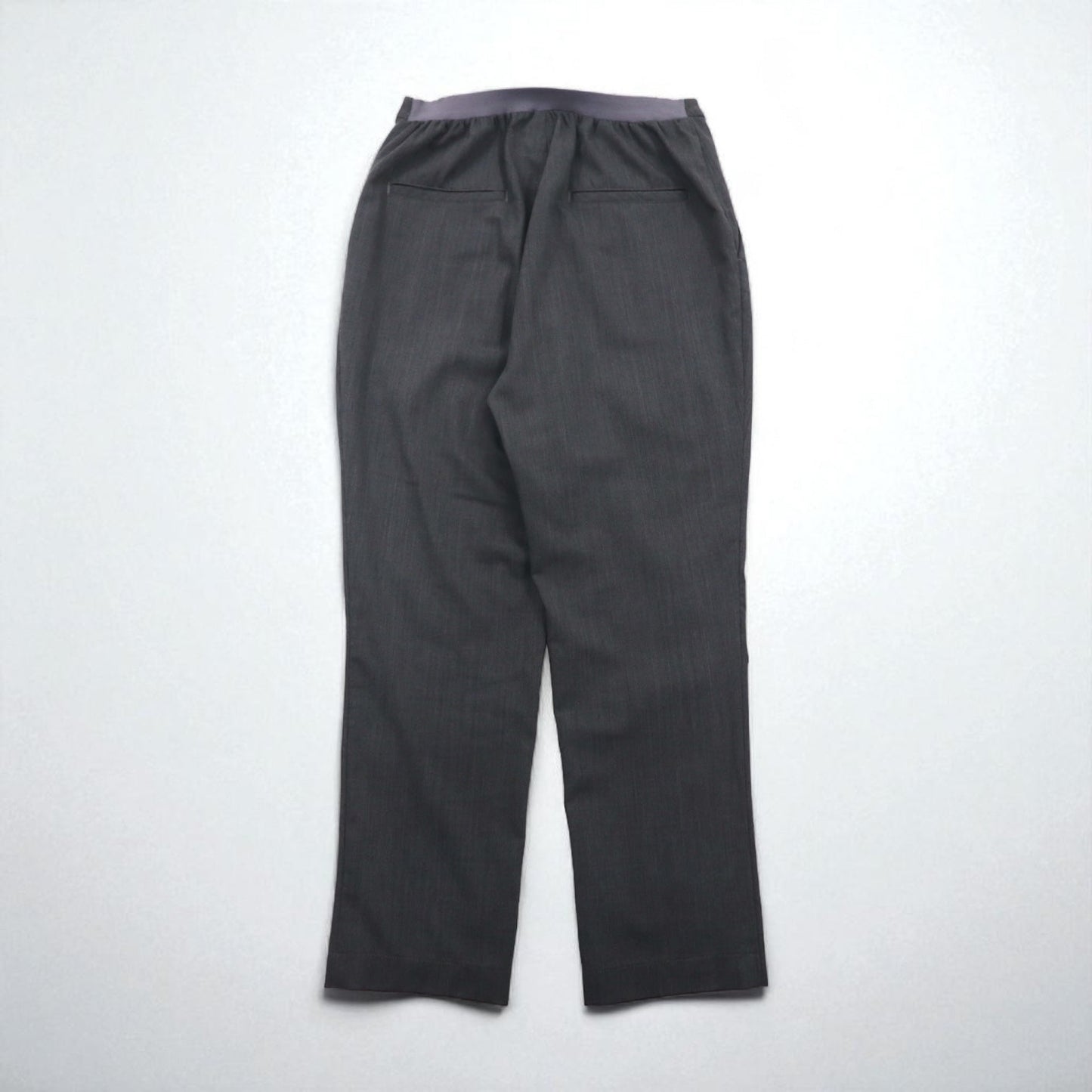 BASISBROEK ベルギー製 イージー スラックスパンツ M グレー ポリエステル ストレッチ