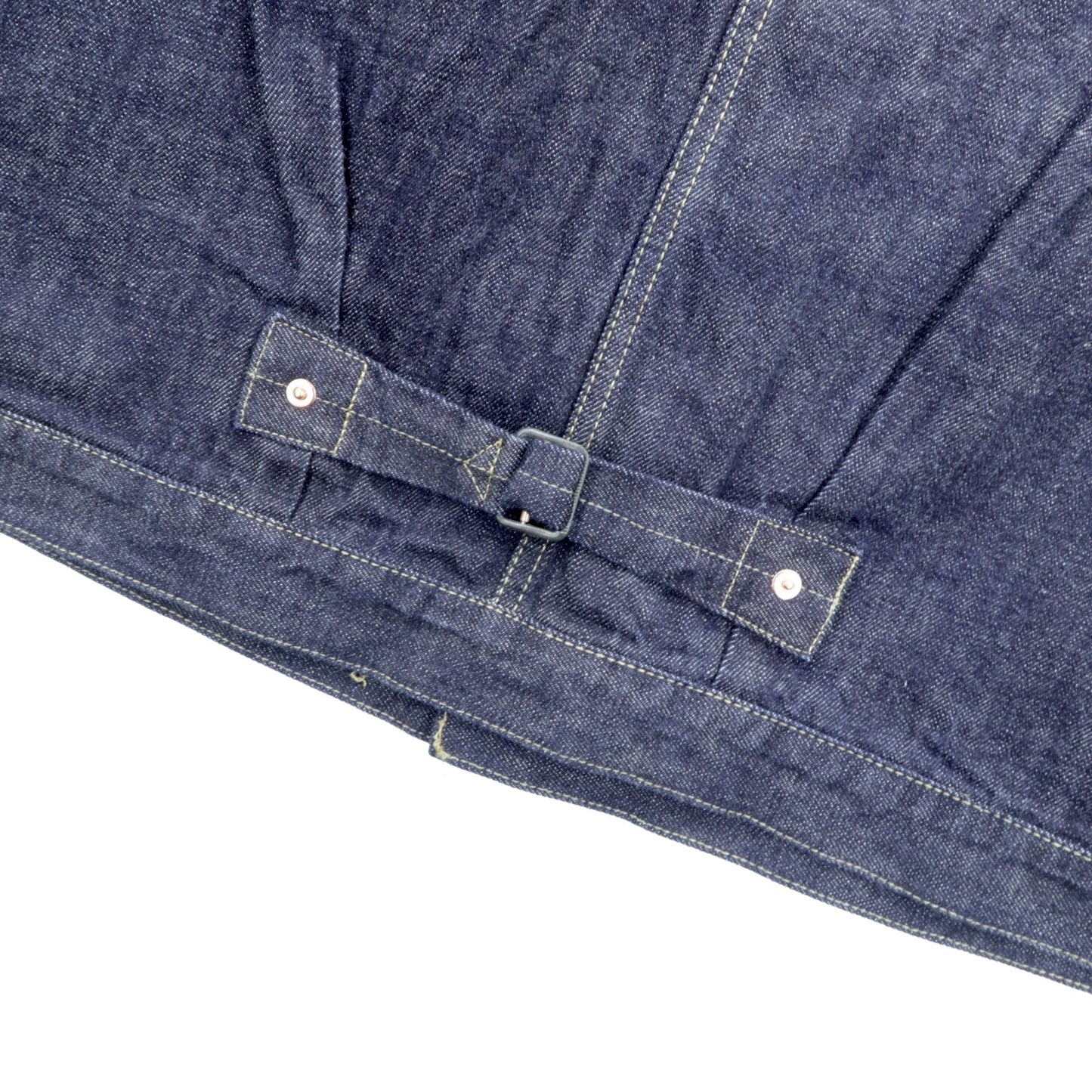 VINTAGE レプリカ 1st タイプ 大戦モデル デニムジャケット Gジャン XL インディゴ 13.5OZ セルヴィッチ 赤耳 シンチバック プリーツ 月桂樹ボタン 復刻 未使用品