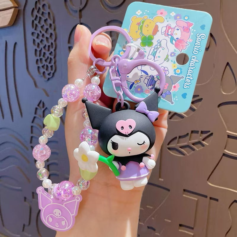 Sanrio Beads Flower and Leaf Keyring / サンリオビーズフラワー＆リーフキーリング