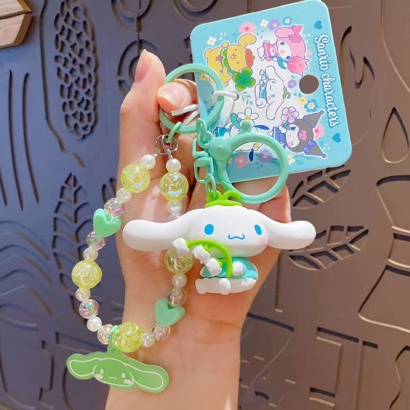 Sanrio Beads Flower and Leaf Keyring / サンリオビーズフラワー＆リーフキーリング