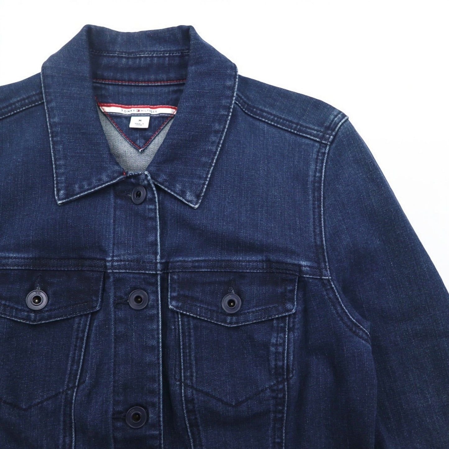 TOMMY HILFIGER Denim Jacket, Size M, Blue, Cotton, Stretch