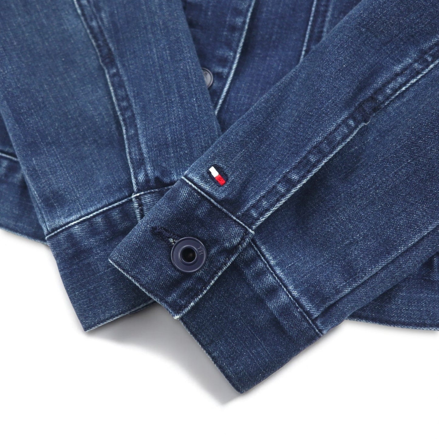 TOMMY HILFIGER Denim Jacket, Size M, Blue, Cotton, Stretch