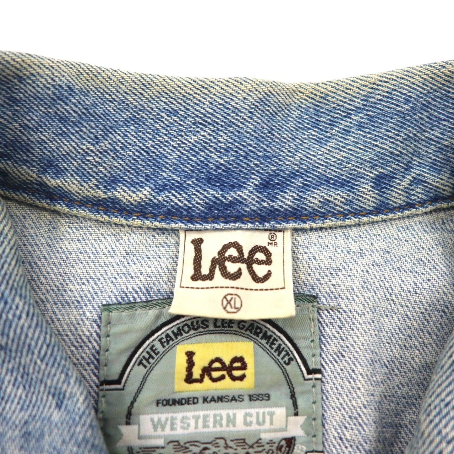Lee 90年代 USA製 デニムジャケット WESTERN CUT RIDERS Gジャン XL インディゴ