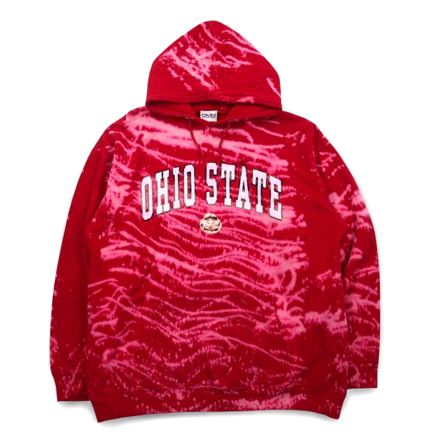 ovb (old varsity brand) Tie-Dye College Pullover Hoodie, XL, Red, Ohio State