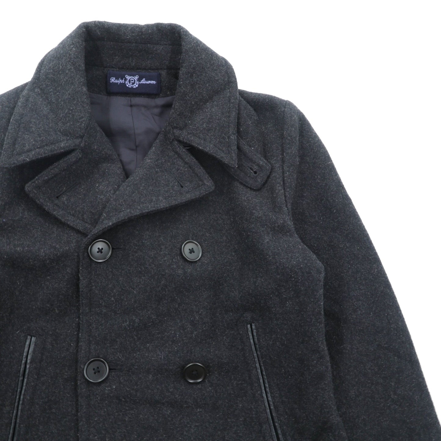 POLO SPORT RALPH LAUREN 90年代 ダブルブレスト ピーコート M グレー メルトン チンストラップ 日本製