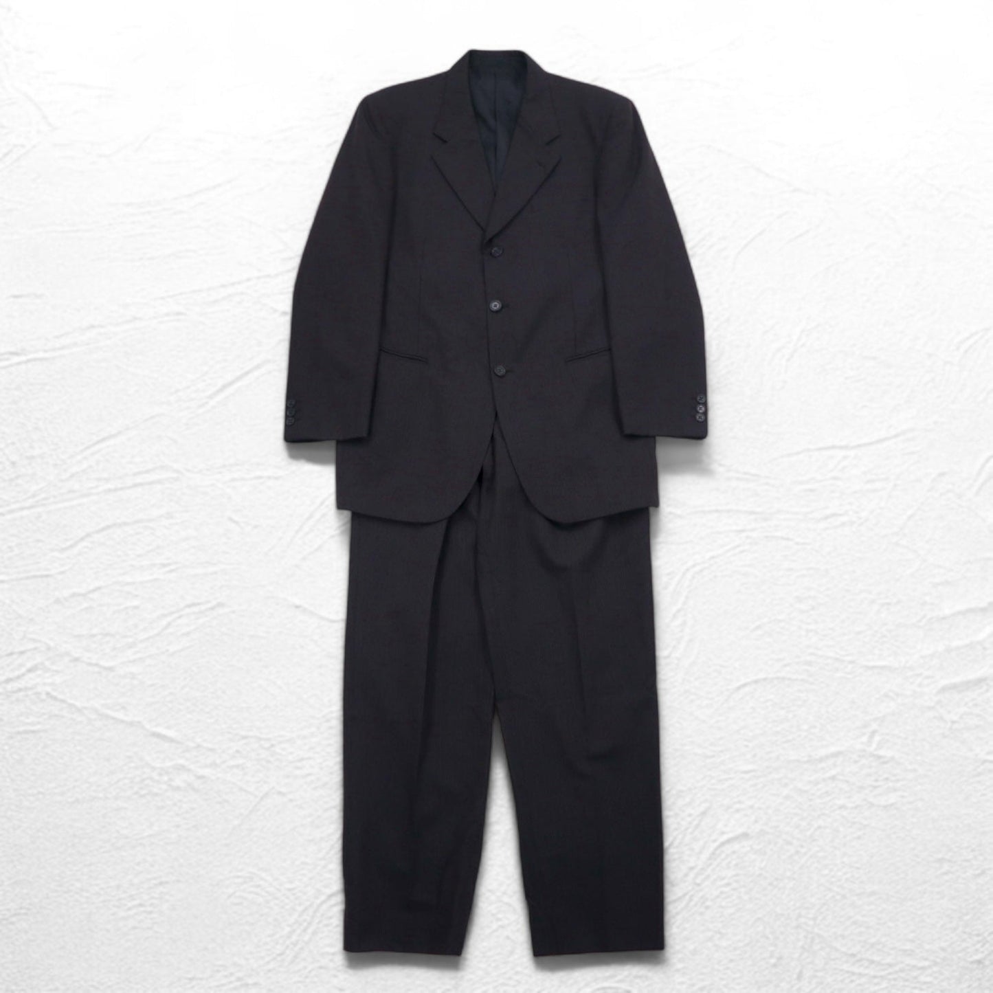 STUDIO by D'URBAN 80s 3B Suit Set, Size XL, Gray Striped Wool, Made in Japan