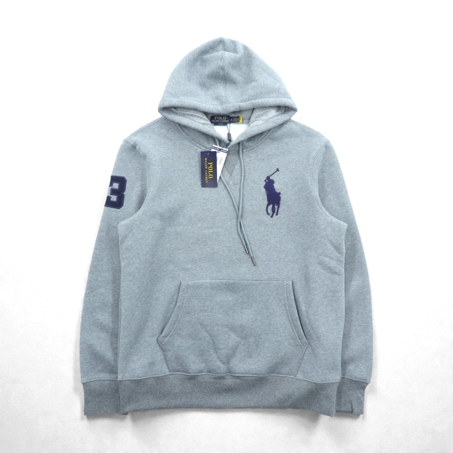 Polo Ralph Lauren ビッグポニー 刺繍 プルオーバー パーカー XL グレー カンガルーポケット 未使用品