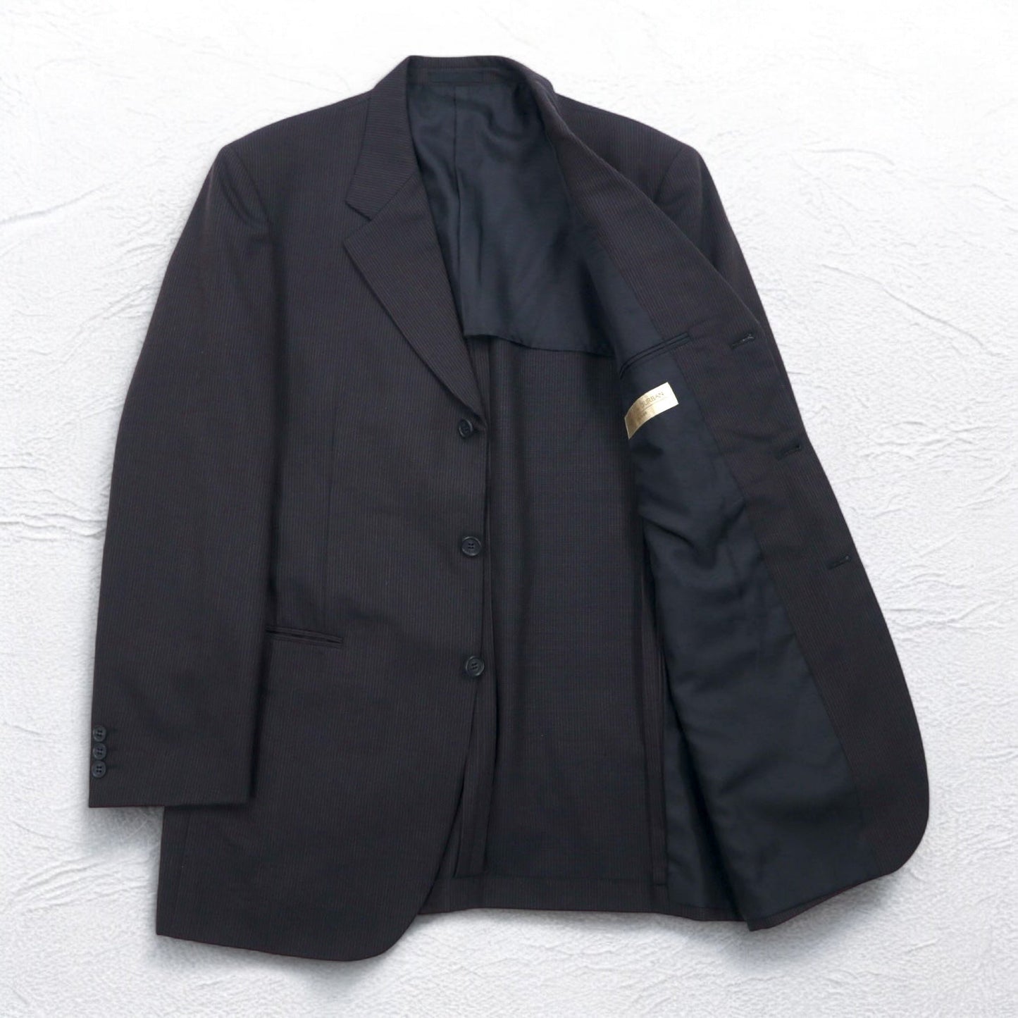 STUDIO by D'URBAN 80s 3B Suit Set, Size XL, Gray Striped Wool, Made in Japan
