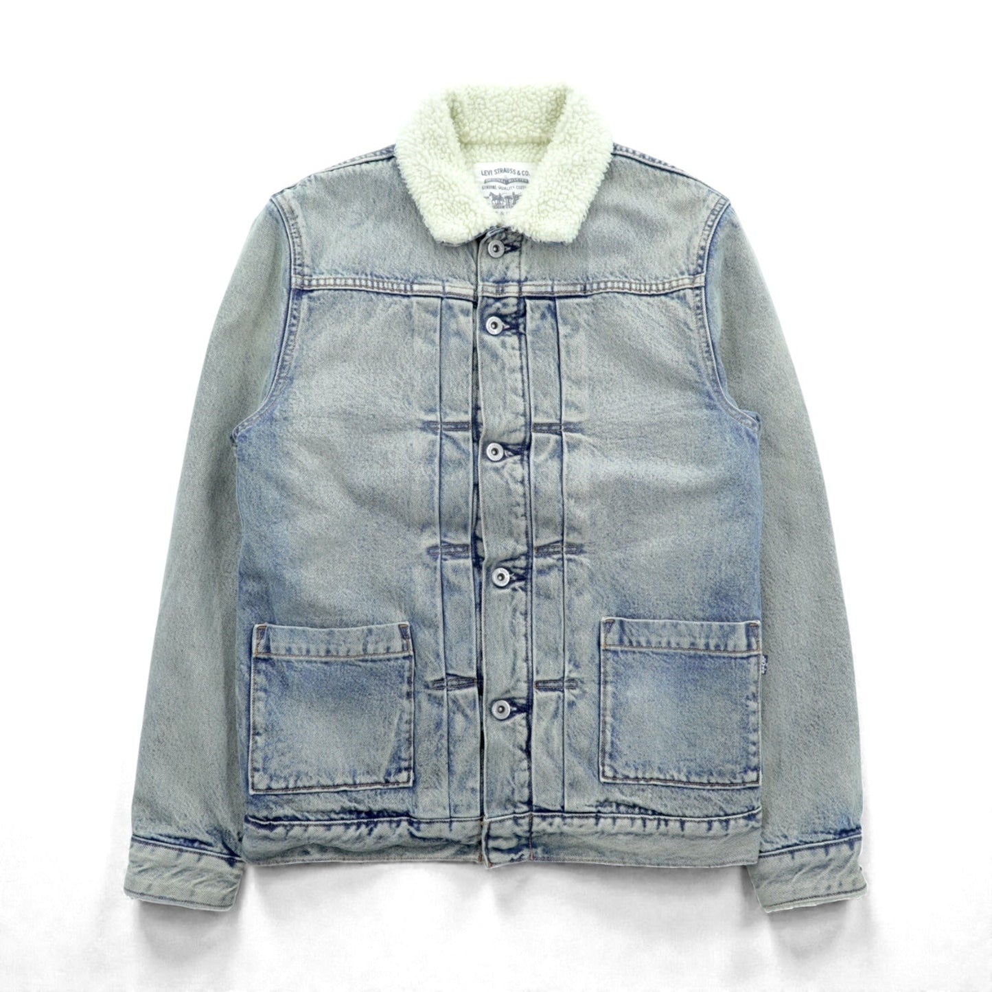 LEVI'S MADE&CRAFTED ビッグE タイプ 2nd シェルパ トラッカージャケット S インディゴ TYPE 2 裏ボア 34470-0004 プリーツ 紺タブ トルコ製
