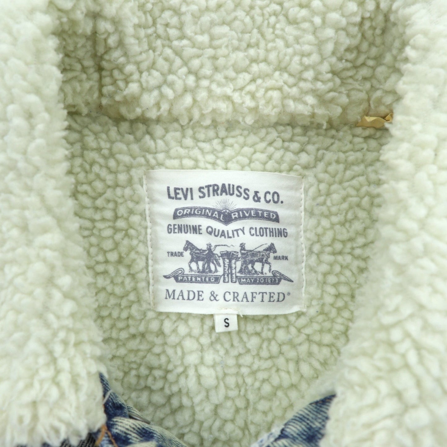 LEVI'S MADE&CRAFTED ビッグE タイプ 2nd シェルパ トラッカージャケット S インディゴ TYPE 2 裏ボア 34470-0004 プリーツ 紺タブ トルコ製