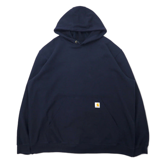 Carhartt Loose-Fit Pullover Hoodie, Size 2XL, Navy, Cotton, Fleece-Lined, Midweight PO Hoodie, K121-472