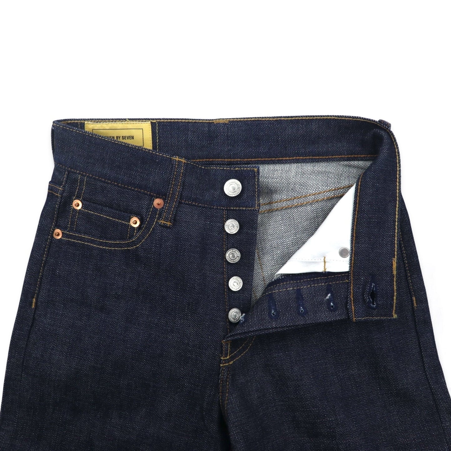 SEVEN BY SEVEN リジッド デニムパンツ S ブルー セルビッヂ 赤耳 800-9240077 日本製 未使用品