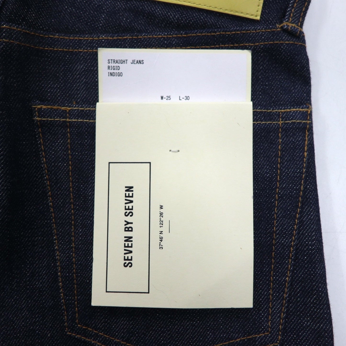 SEVEN BY SEVEN リジッド デニムパンツ S ブルー セルビッヂ 赤耳 800-9240077 日本製 未使用品