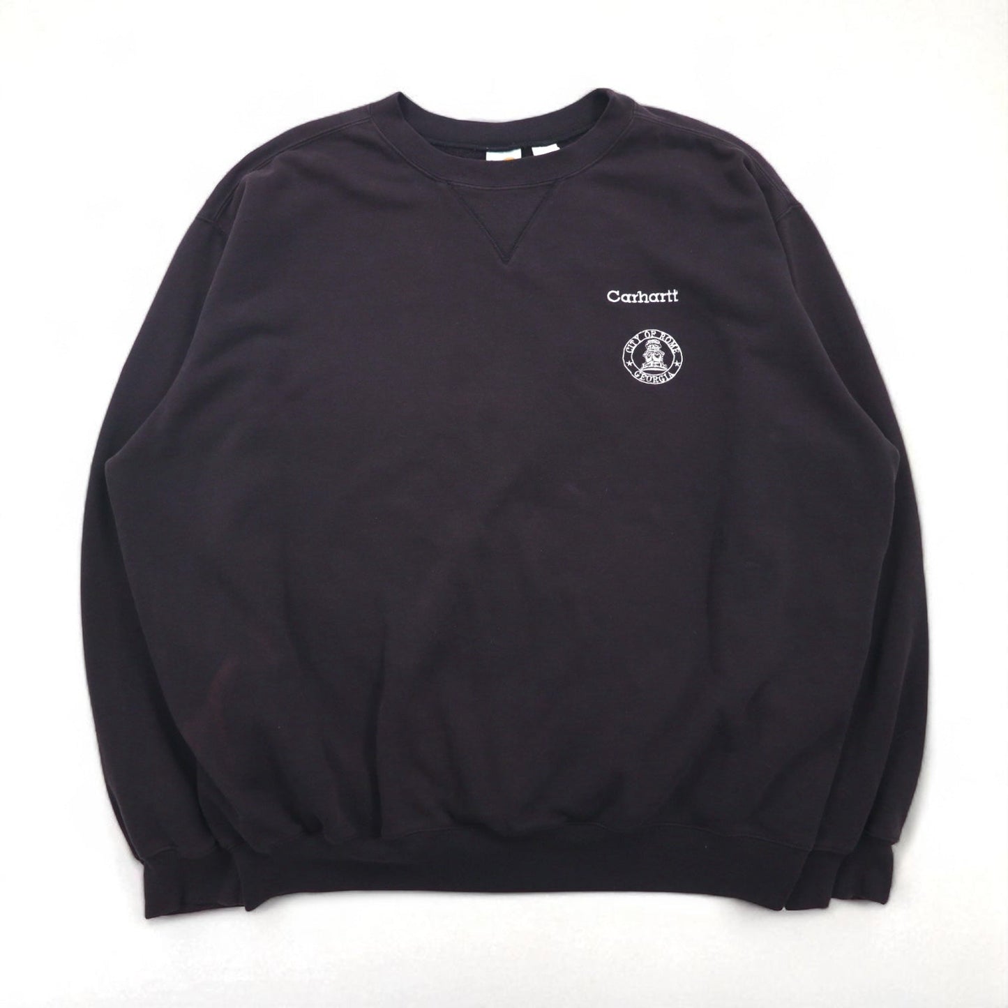 carhartt ビッグサイズ 前V クルーネック スウェット トレーナー XL ブラック コットン