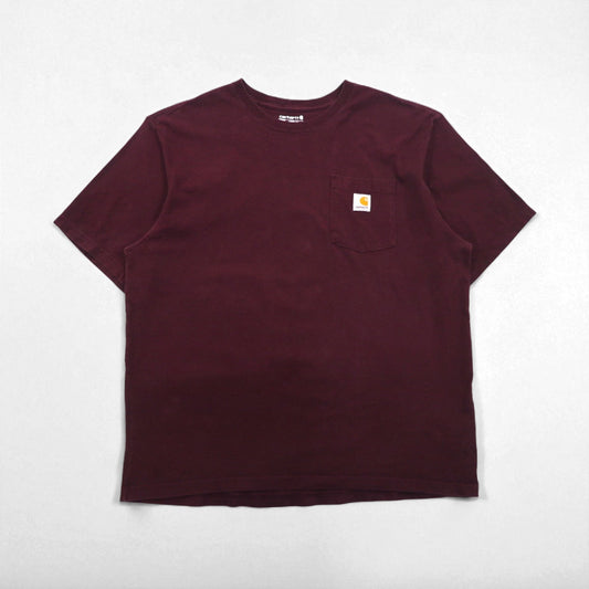 Carhartt Loose Fit Pocket T-Shirt, XL, Bordeaux Cotton, Made in Honduras