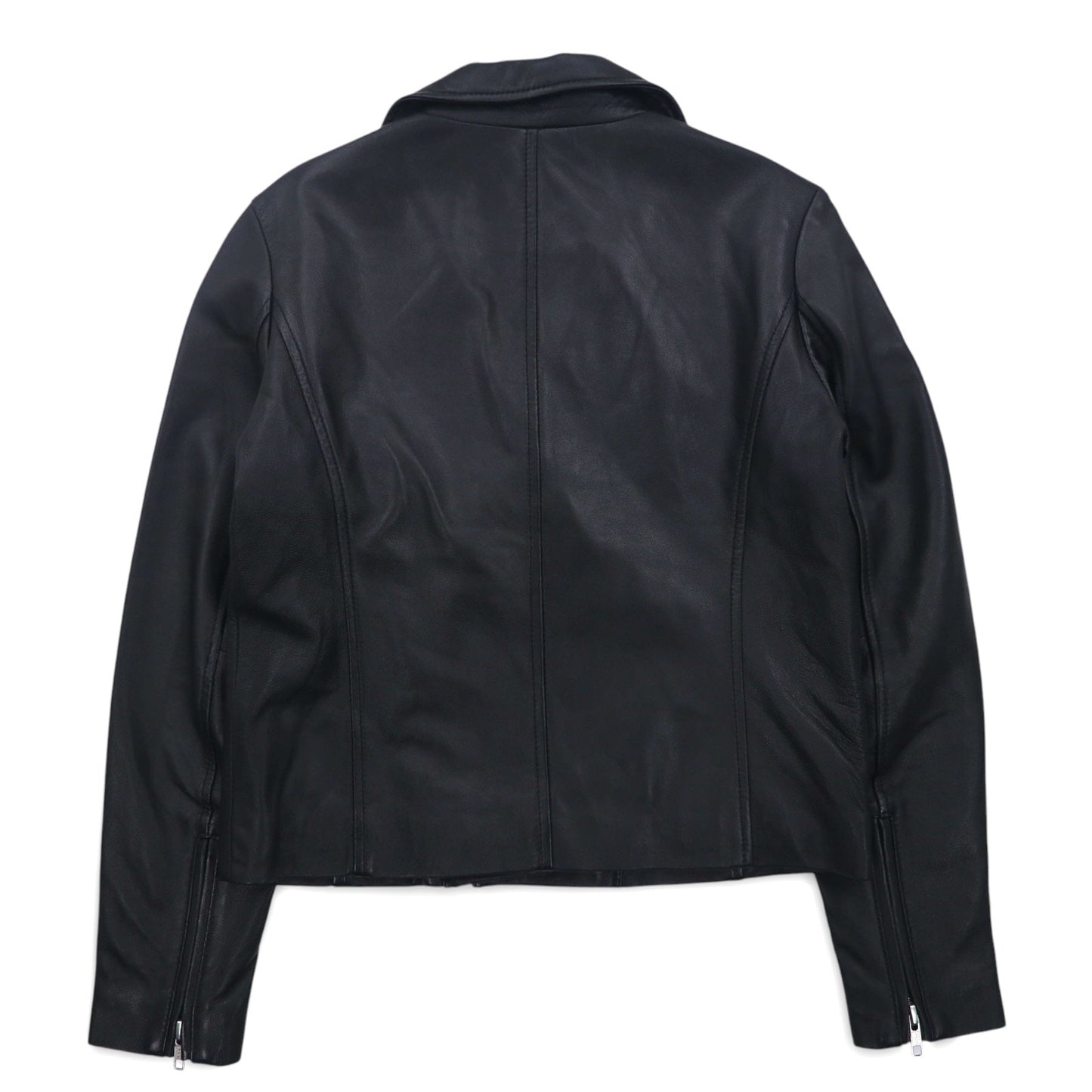 items URBAN RESEARCH ラムレザー ダブル ライダースジャケット S ブラック 羊革 ダブルジップ WH73-27M001