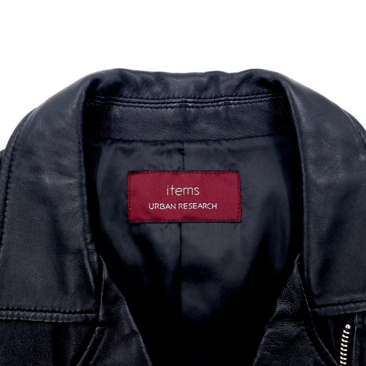 items URBAN RESEARCH ラムレザー ダブル ライダースジャケット S ブラック 羊革 ダブルジップ WH73-27M001