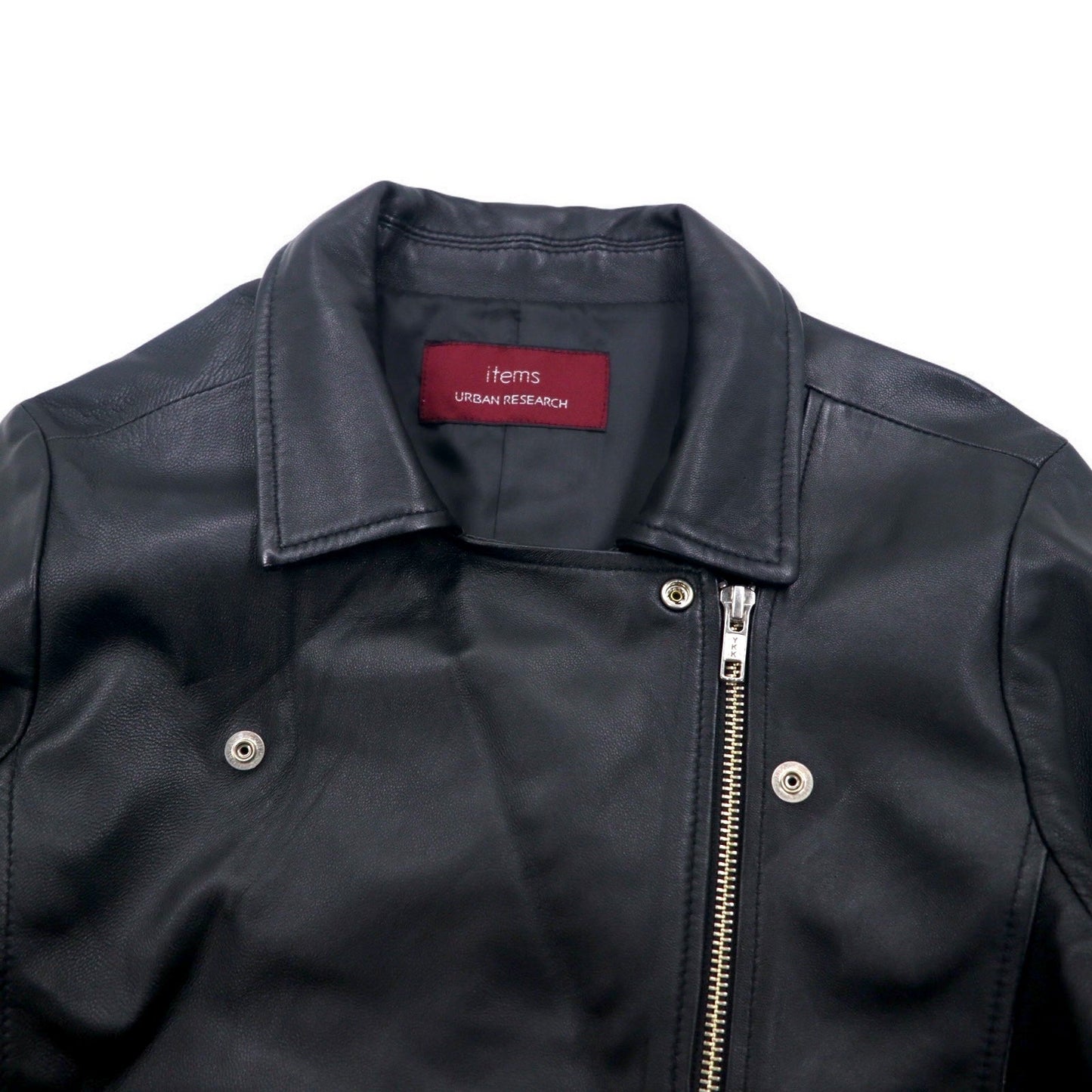 items URBAN RESEARCH ラムレザー ダブル ライダースジャケット S ブラック 羊革 ダブルジップ WH73-27M001