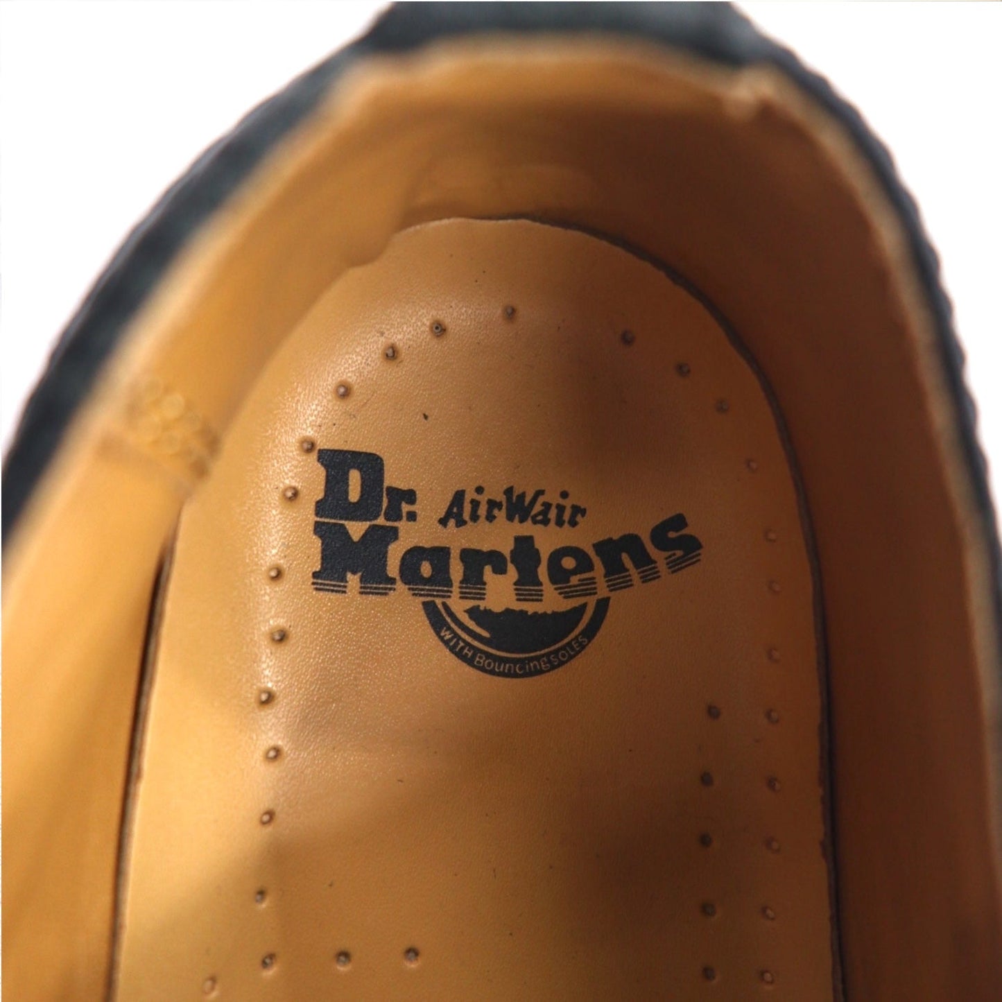 Dr. Martens Yellow Stitch Brogue Shoes, Size 26cm, Black Leather, Wingtip, 3989
