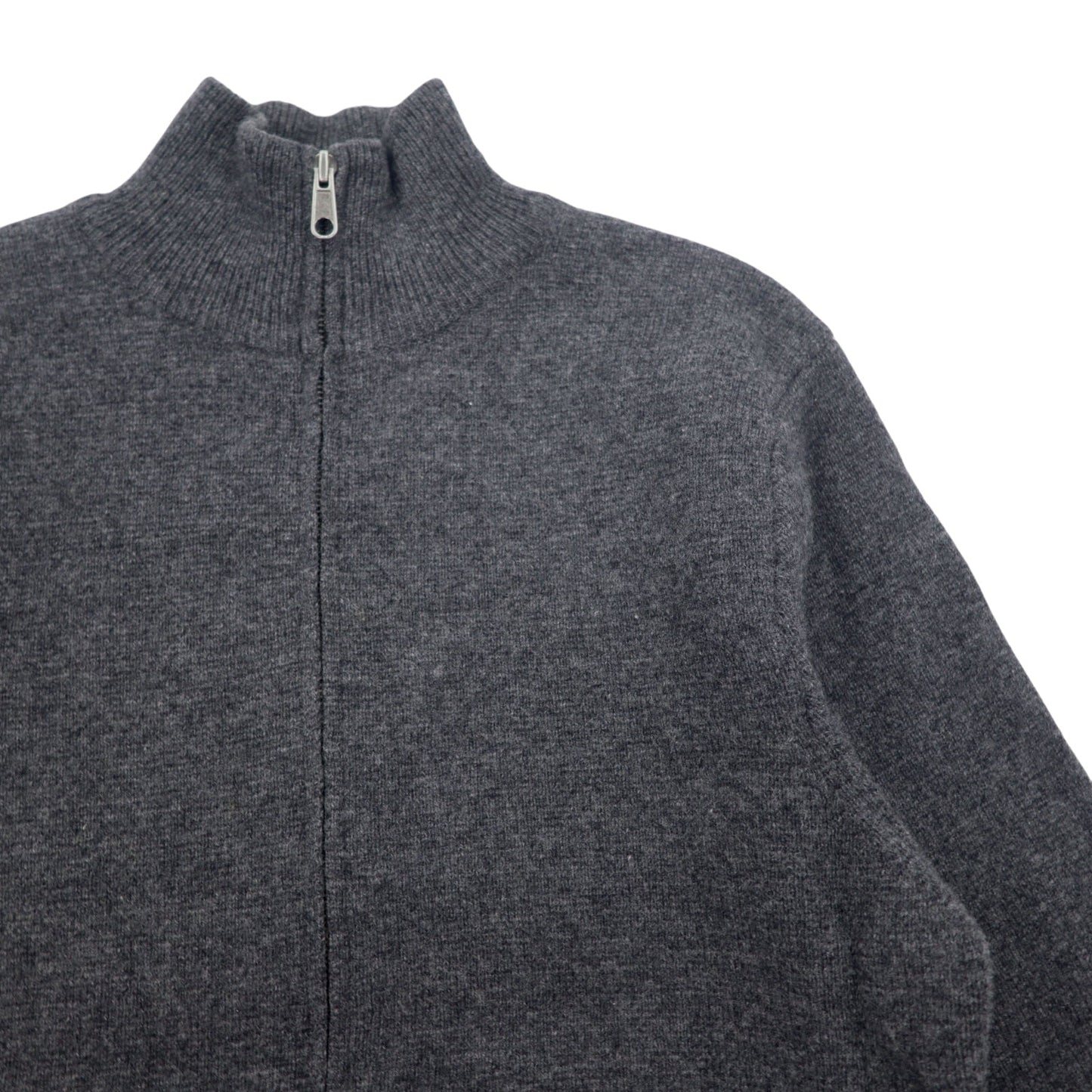 J.CREW Driver's Knit Full-Zip Jacket, Size L, Gray, Wool, Double Zip