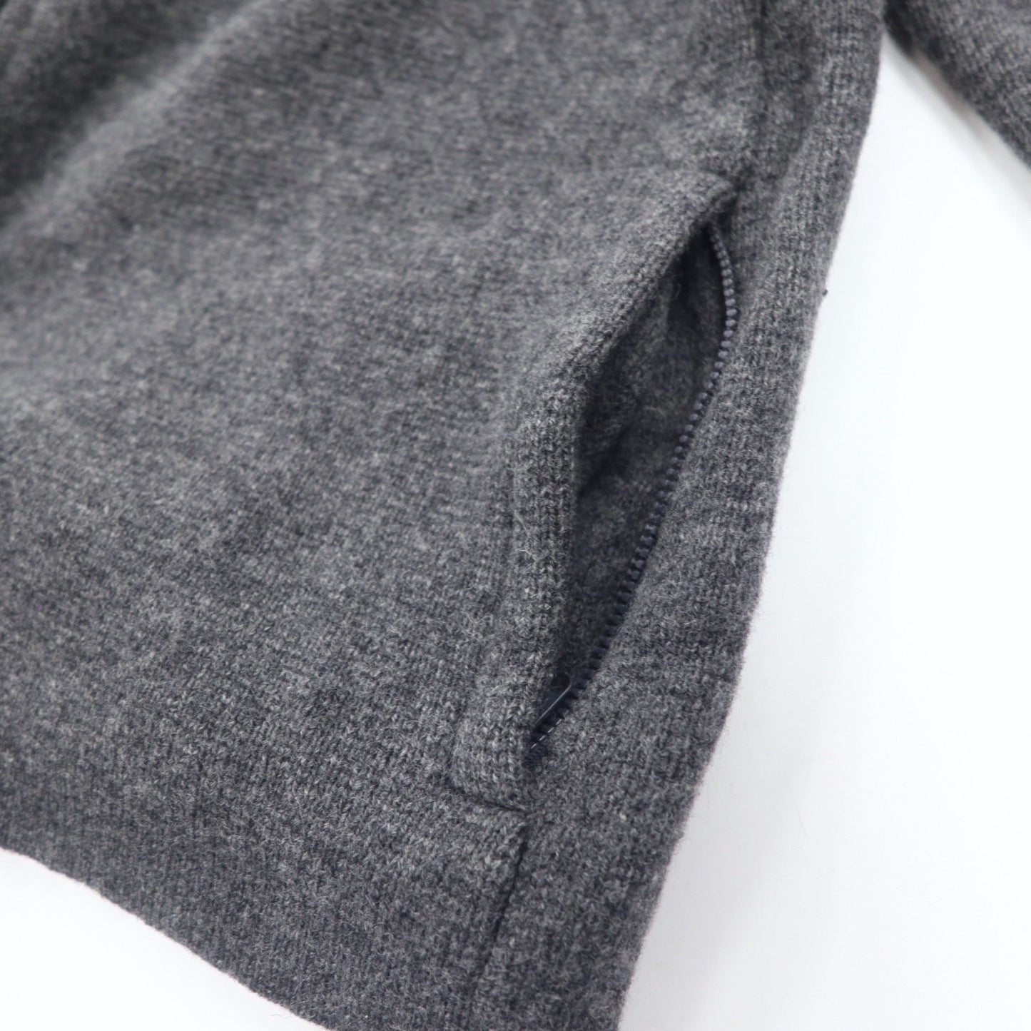 J.CREW Driver's Knit Full-Zip Jacket, Size L, Gray, Wool, Double Zip