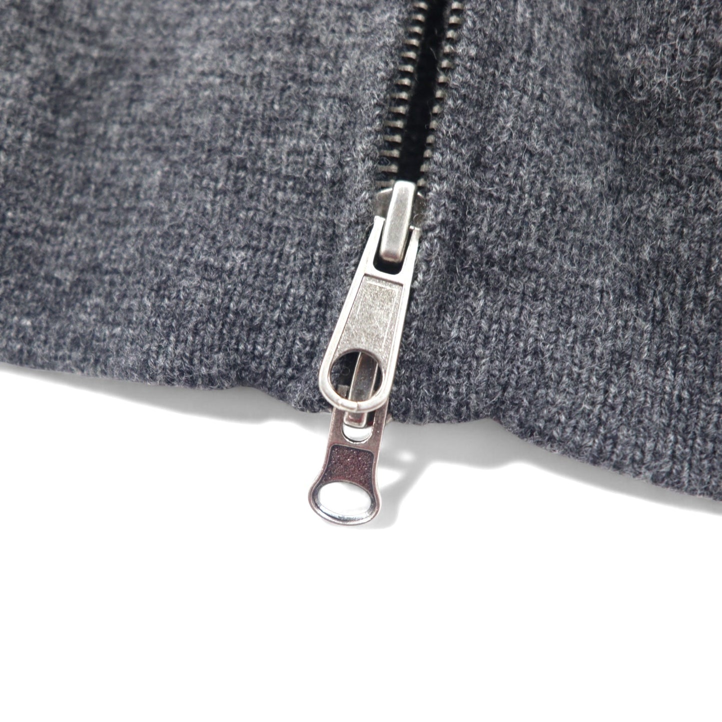 J.CREW Driver's Knit Full-Zip Jacket, Size L, Gray, Wool, Double Zip