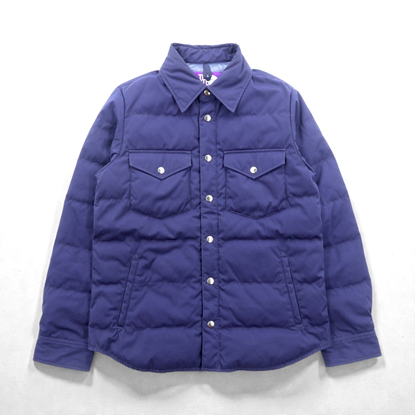 THE NORTH FACE PURPLE LABEL 65/35クロス ダウンシャツ ジャケット M ネイビー スナップボタン 胸ポケット 光電子 Bayhead Cloth ND2363N