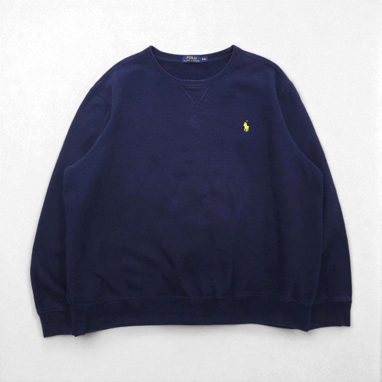 Polo Ralph Lauren 前V スウェット トレーナー 2XL ネイビー スモールポニー刺繡