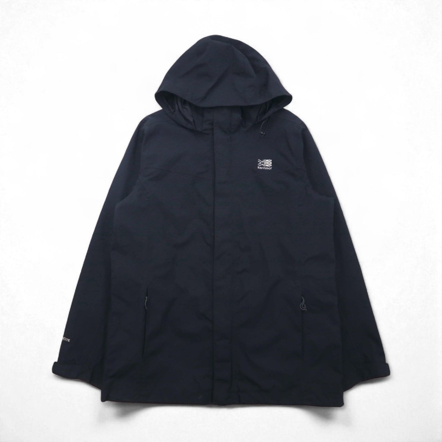 karrimor マウンテンパーカー XL ブラック 防水 WEATHERTITE フード収納 ドローコード A91671