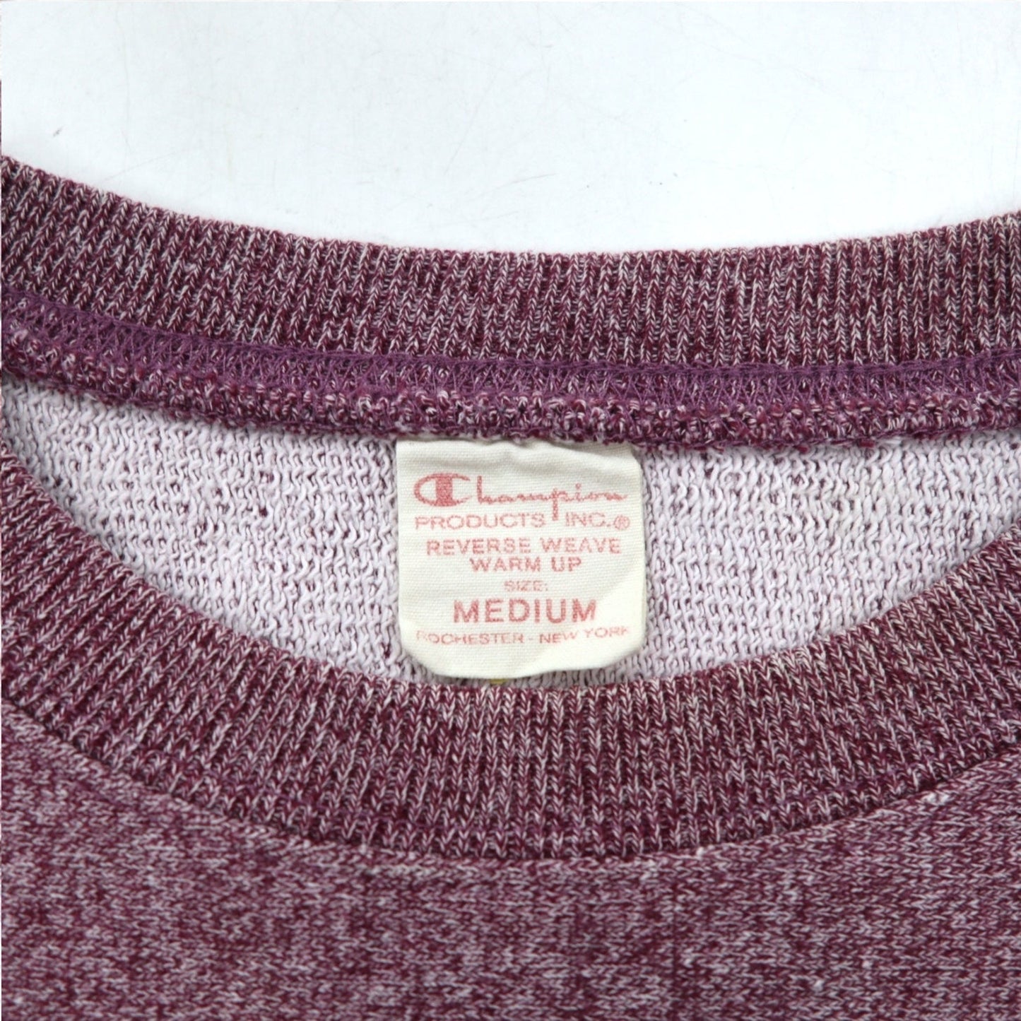 Champion Reverse Weave Sweatshirt, Size M, Red, Solid Color Tag, Reprint, Made in Turkey