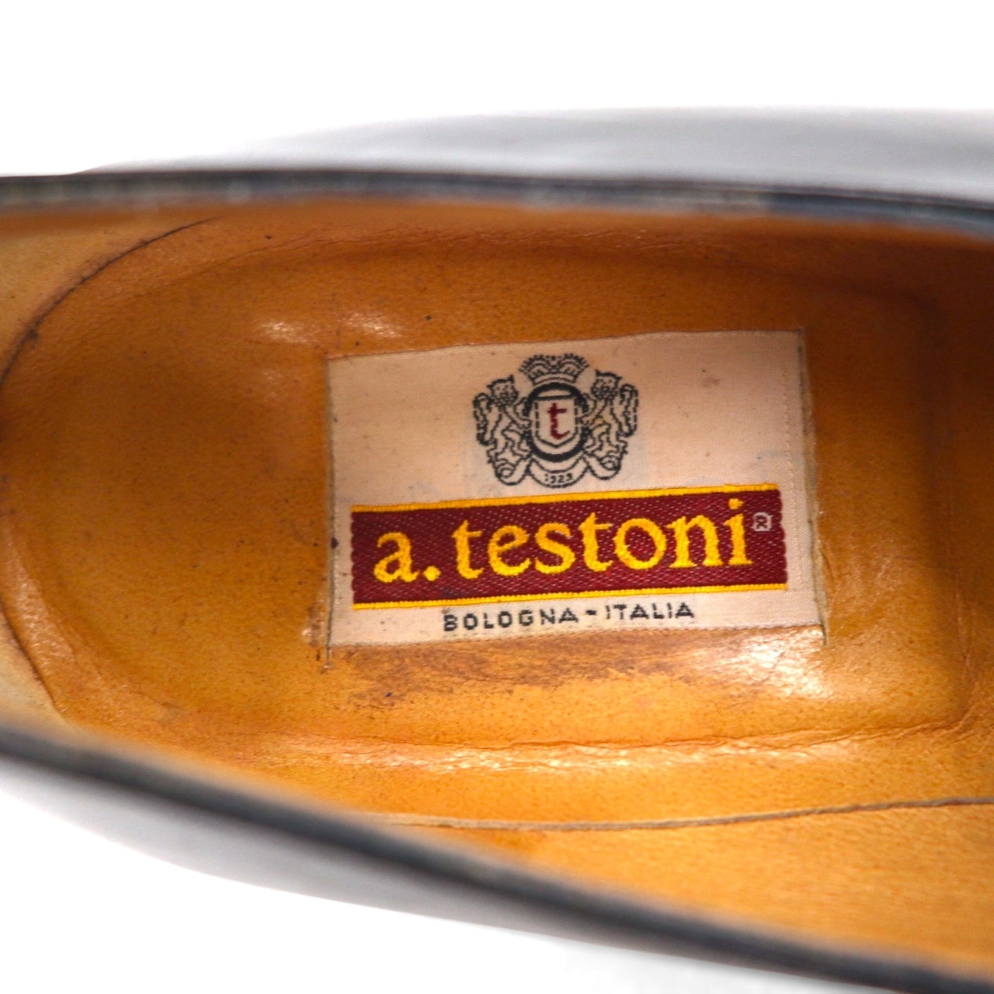 a.testoni イタリア製 ローファー スリッポン ドレスシューズ 27cm ブラック レザー ゴールド