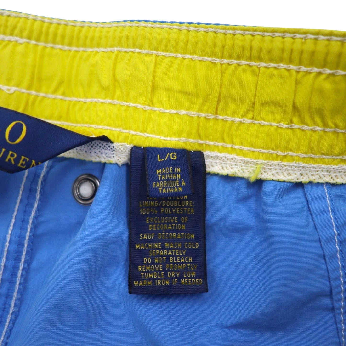 POLO RALPH LAUREN 水陸両用 スイム ショートパンツ ハーフパンツ L ブルー ナイロン スモールポニー刺繍