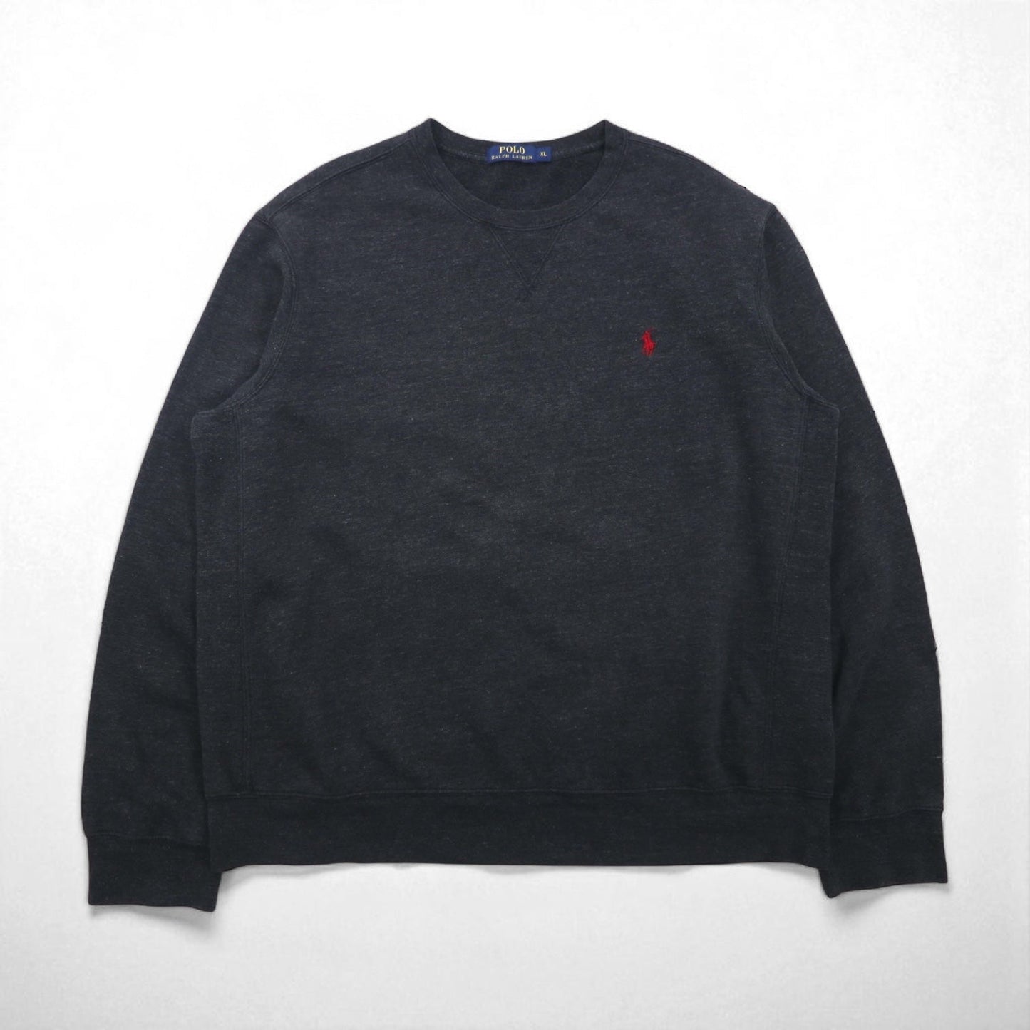 Polo Ralph Lauren 前V スウェット トレーナー XL グレー コットン スモールポニー刺繡